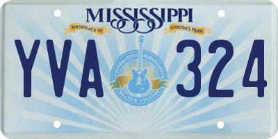 MS license plate YVA324
