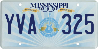 MS license plate YVA325