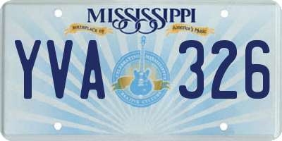 MS license plate YVA326