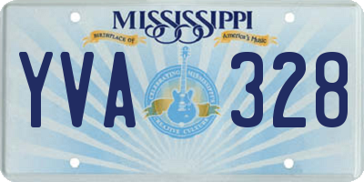 MS license plate YVA328