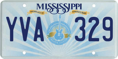 MS license plate YVA329