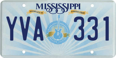 MS license plate YVA331