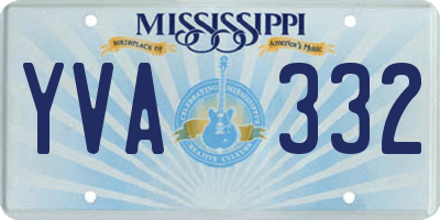 MS license plate YVA332