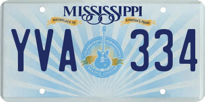 MS license plate YVA334