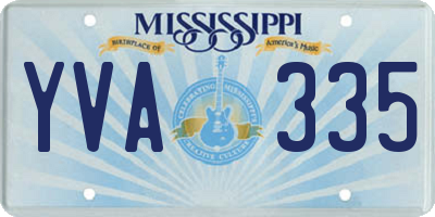 MS license plate YVA335