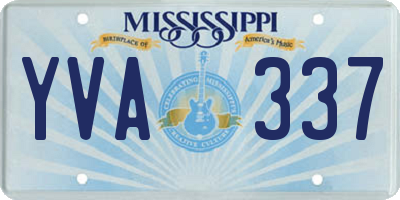 MS license plate YVA337