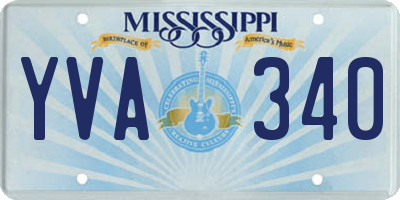 MS license plate YVA340