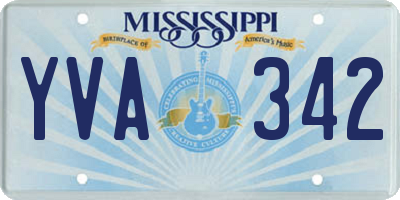 MS license plate YVA342