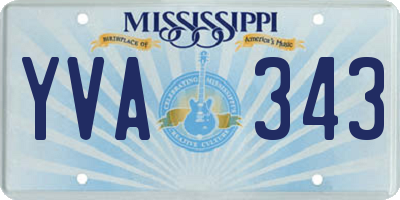 MS license plate YVA343