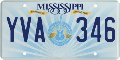 MS license plate YVA346