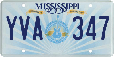 MS license plate YVA347