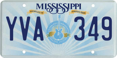 MS license plate YVA349