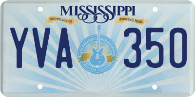 MS license plate YVA350