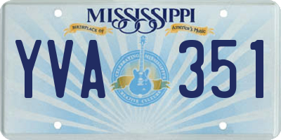MS license plate YVA351
