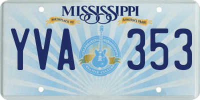 MS license plate YVA353