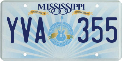 MS license plate YVA355