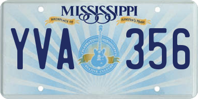 MS license plate YVA356