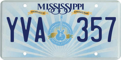 MS license plate YVA357