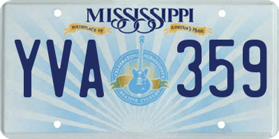 MS license plate YVA359