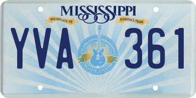 MS license plate YVA361