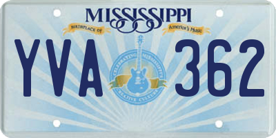 MS license plate YVA362