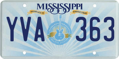 MS license plate YVA363