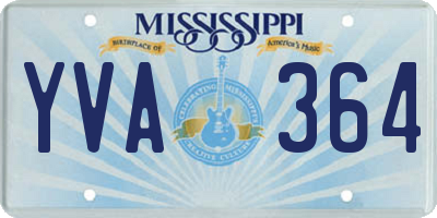 MS license plate YVA364