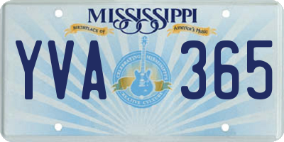 MS license plate YVA365