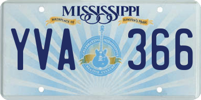 MS license plate YVA366