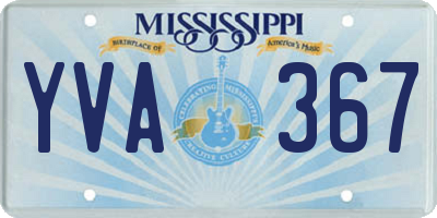 MS license plate YVA367