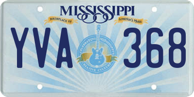 MS license plate YVA368