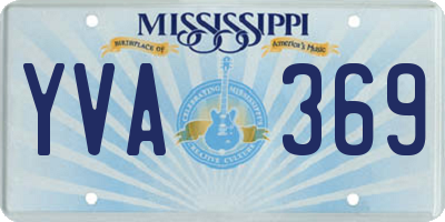 MS license plate YVA369