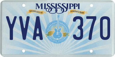 MS license plate YVA370