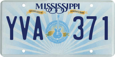 MS license plate YVA371