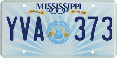 MS license plate YVA373