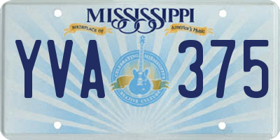 MS license plate YVA375