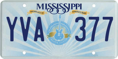 MS license plate YVA377
