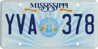 MS license plate YVA378