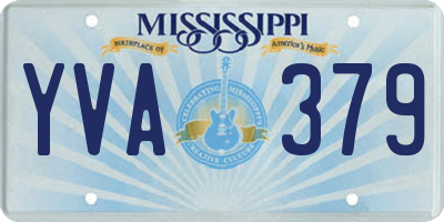 MS license plate YVA379