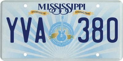 MS license plate YVA380