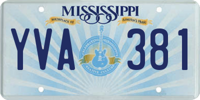 MS license plate YVA381