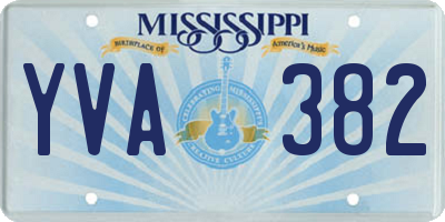 MS license plate YVA382