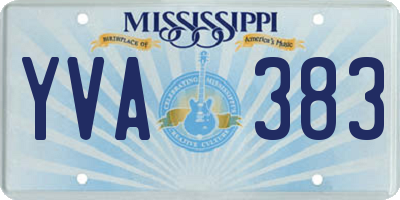MS license plate YVA383