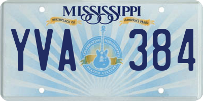 MS license plate YVA384