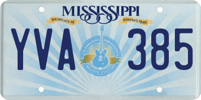MS license plate YVA385