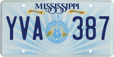 MS license plate YVA387