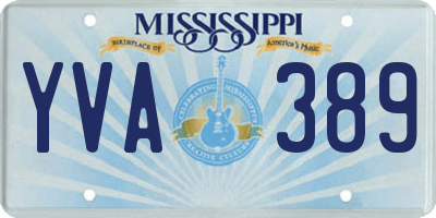 MS license plate YVA389
