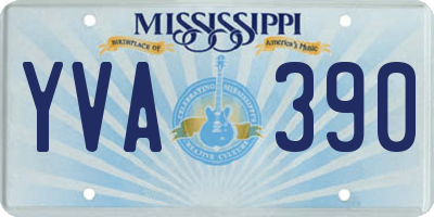 MS license plate YVA390