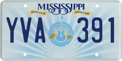 MS license plate YVA391