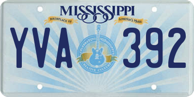 MS license plate YVA392